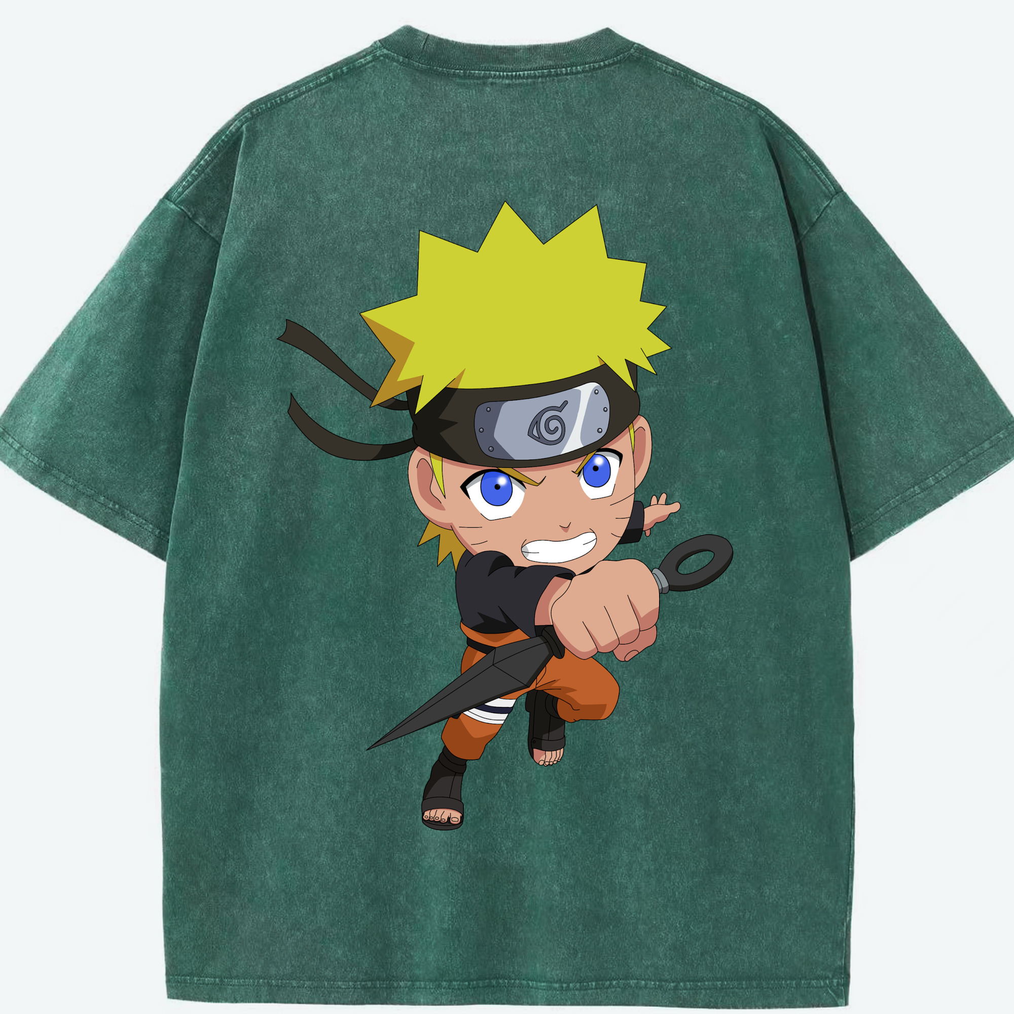 （画像用） NARUTO -ナルト- うずまき ナルト Uzumaki Naruto 綿100% ヴィンテージ風 半袖Tシャツ（背面プリント）